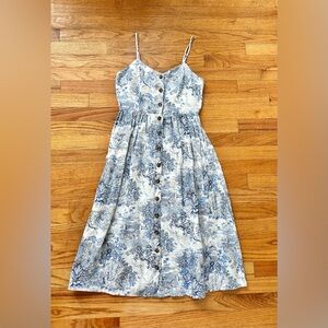 H&M Chinoiserie Linen Midi Dress